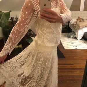Vintage lace and silk dress